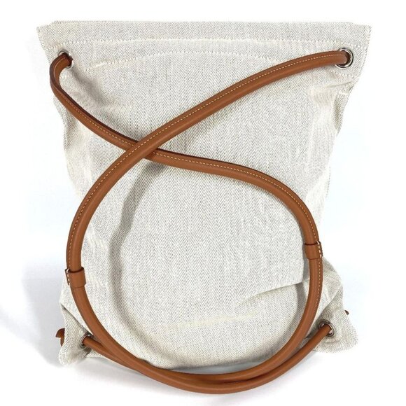Hermes Backpack Aline MM Toile Chevron Beige main image 6